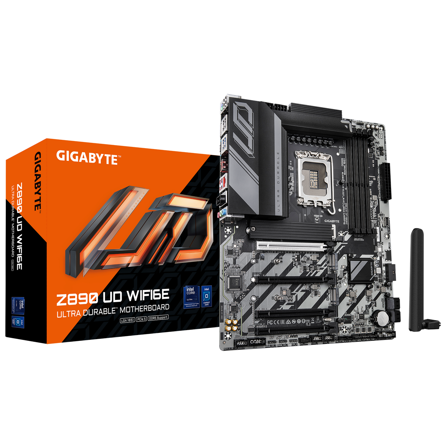 Gigabyte Z890 UD WIFI6E ATX Motherboard | LGA 1851 | DDR5 up to 9066 MT/s (OC) | PCIe 5.0/M.2 | USB4 | Wi‑Fi 6E | 2.5 Gb LAN