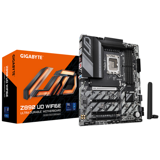 Gigabyte Z890 UD WIFI6E ATX Motherboard | LGA 1851 | DDR5 up to 9066 MT/s (OC) | PCIe 5.0/M.2 | USB4 | Wi‑Fi 6E | 2.5 Gb LAN