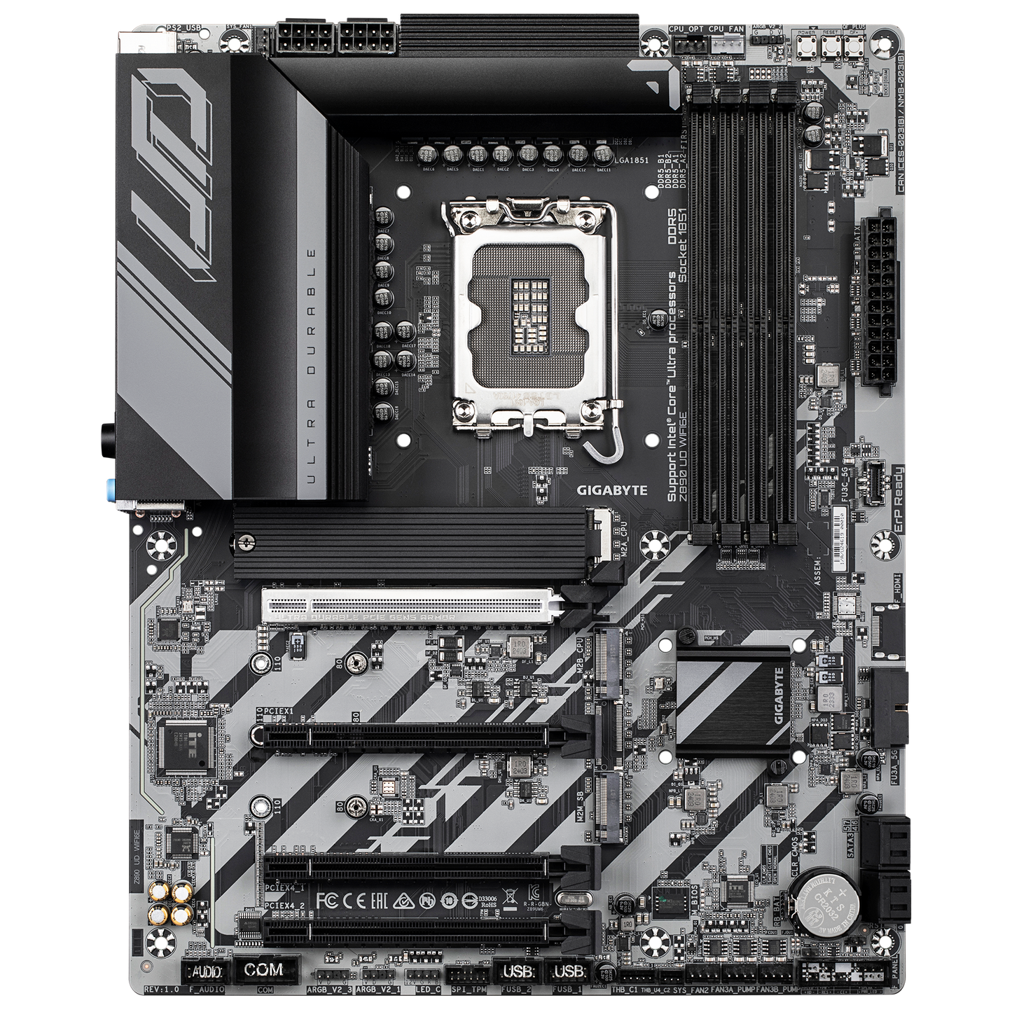 Gigabyte Z890 UD WIFI6E ATX Motherboard | LGA 1851 | DDR5 up to 9066 MT/s (OC) | PCIe 5.0/M.2 | USB4 | Wi‑Fi 6E | 2.5 Gb LAN