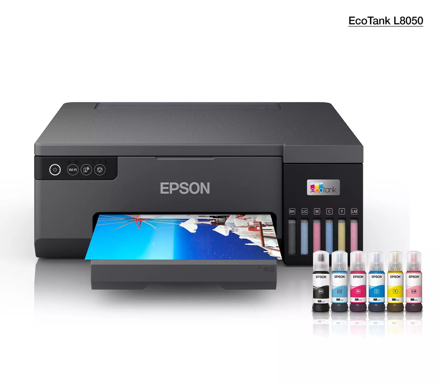 Epson EcoTank L8050 A4 Wi‑Fi Photo Printer | 6‑Color Dye Ink Tank | 5 | 760×1 | 440 dpi | CD/DVD Print | Front Ink Tanks