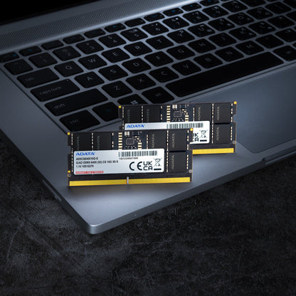 ADATA DDR5 SO-DIMM Memory Module | 6400 MT/s | 1.1 V | Built-In PMIC & On-Die ECC | 16GB Laptop RAM