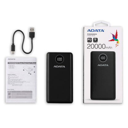 ADATA P20000QCD Qualcomm QC 3.0 & USB PD 3.0 Power Bank | 20000mAh