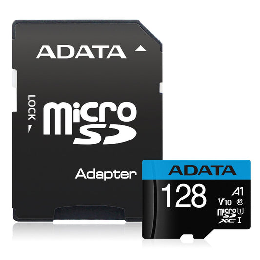 ADATA Premier Memory Card SD 5.1 with Adapter - 128GB - microSDXC UHS-I - AUSDX128GUICL10A1-RA1 - Memory Cards - alnabaa.com - النبع