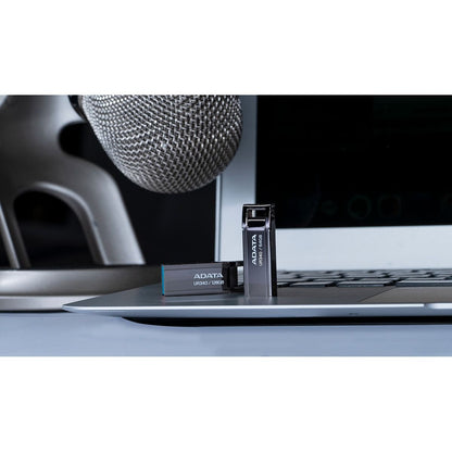 ADATA UR340 USB 3.2 Flash Drive Waterproof Dustproof Capless Glossy Black Nickel | 64GB