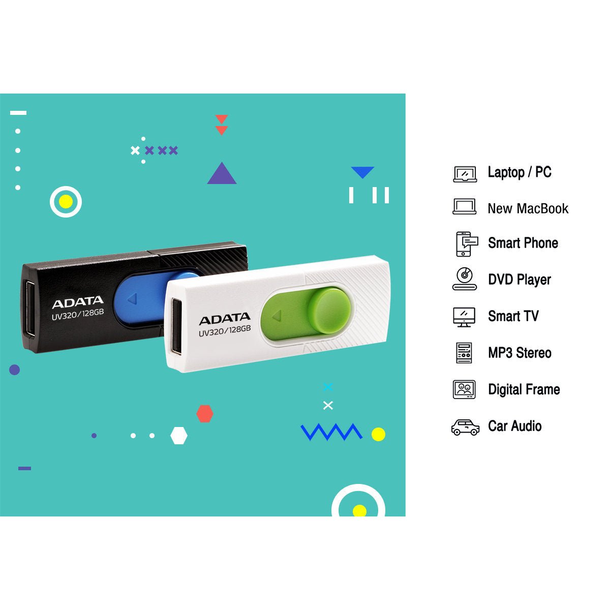 ADATA UV320 USB 3.2 Flash Drive Sliding Connector | 64GB