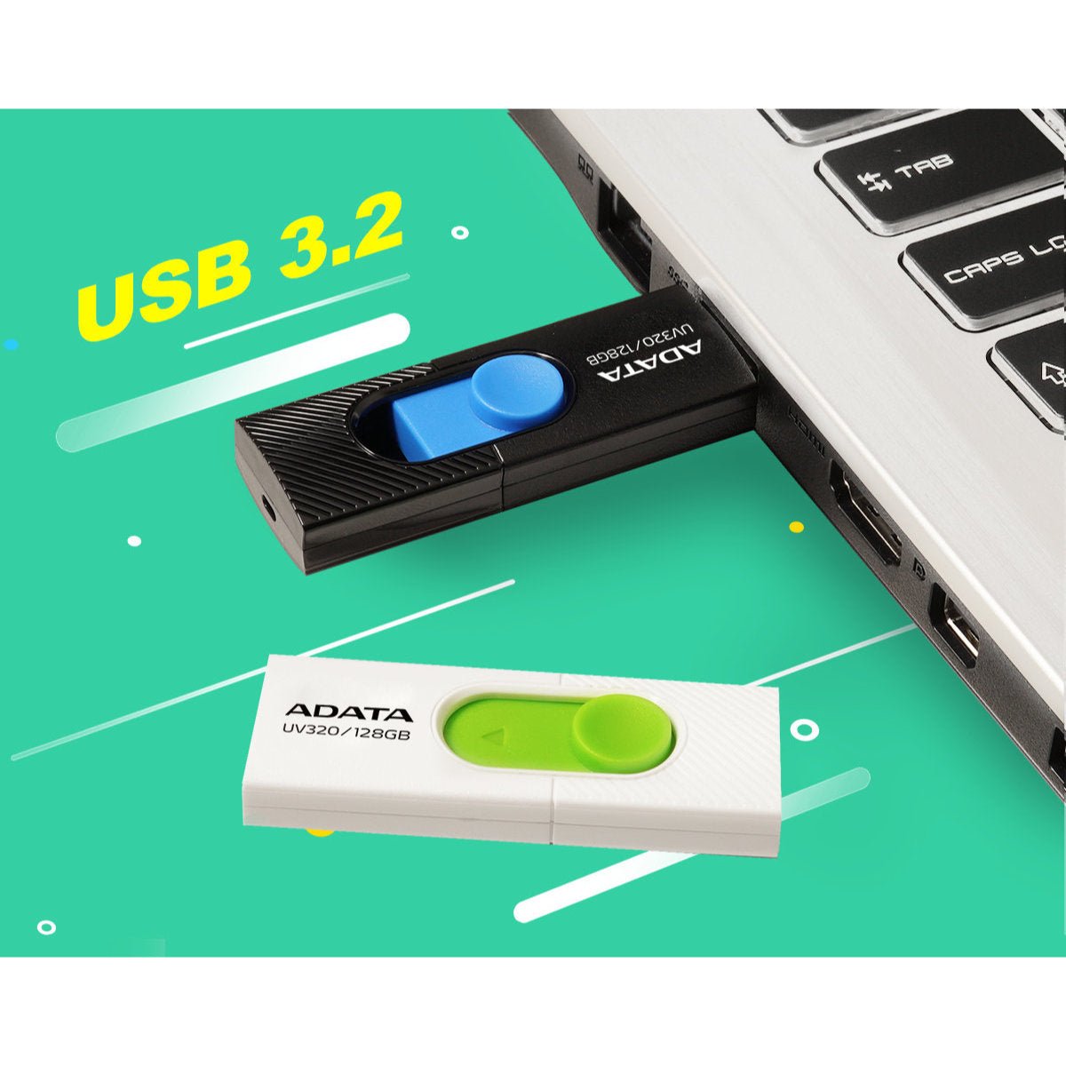 ADATA UV320 USB 3.2 Flash Drive Sliding Connector | 64GB