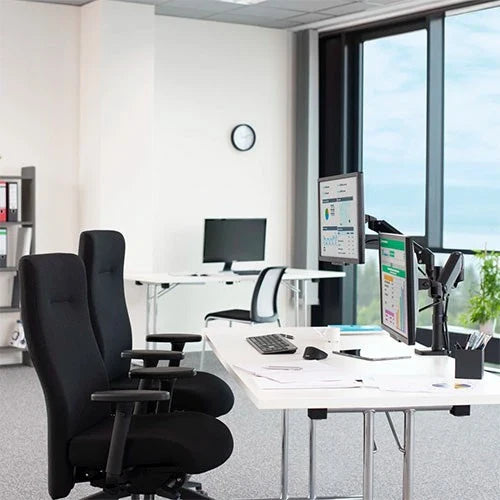 Hama Height‑Adjustable Gas Spring Monitor Holder – Swivel & Tilt Full‑Motion Desk Mount for 13″–32″ Screens, VESA 75×75/100×100, Cable Management & Ergonomic Design