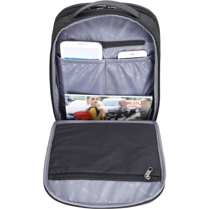 BESTLIFE BB-3677BK 15.6" Laptop Backpack | Water-Resistant Commuter Bag with USB Charging Port | Padded Laptop Compartment | Anti-Theft Pocket & Luggage Strap | Black