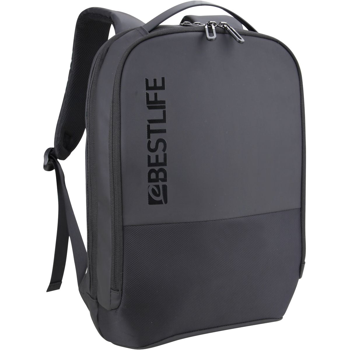 BESTLIFE BB-3677BK 15.6" Laptop Backpack | Water-Resistant Commuter Bag with USB Charging Port | Padded Laptop Compartment | Anti-Theft Pocket & Luggage Strap | Black