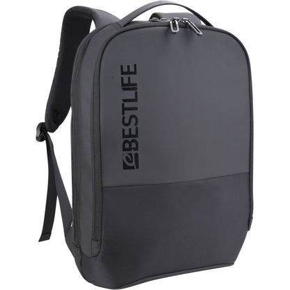 BESTLIFE BB-3677BK 15.6" Laptop Backpack | Water-Resistant Commuter Bag with USB Charging Port | Padded Laptop Compartment | Anti-Theft Pocket & Luggage Strap | Black