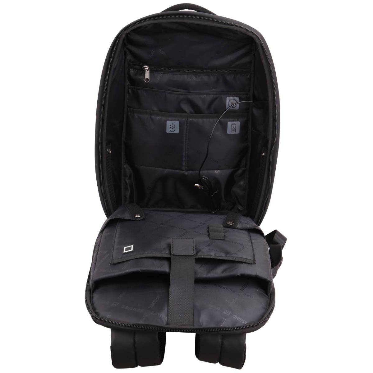 BESTLIFE Neoton Travelsafe Backpack | 15.6″ Laptop | USB Charging | 180° Opening | Anti-Theft Design | Waterproof Zippers