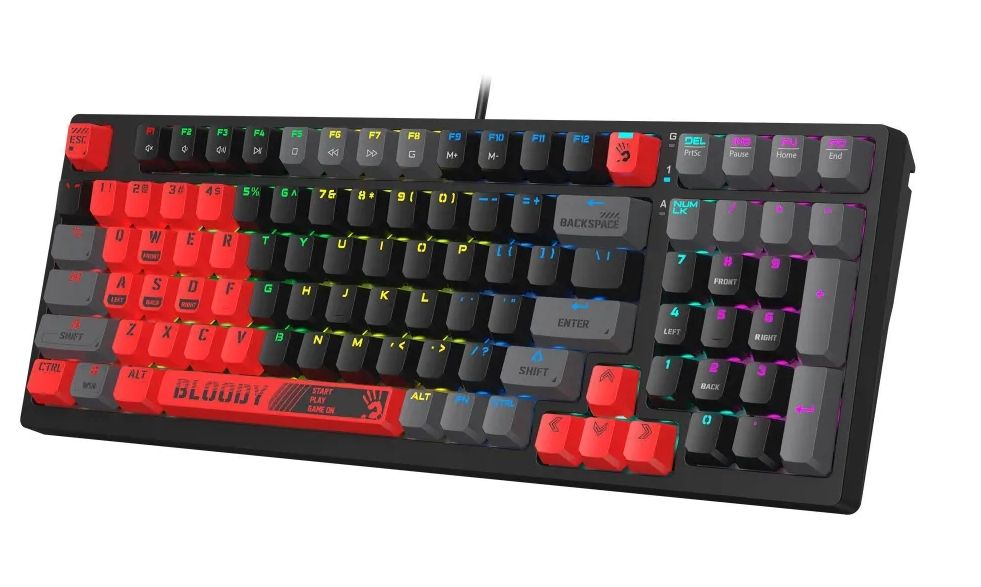 Bloody S98 RGB Mechanical Switch Gaming Keyboard BLMS Red Switch Sports Red