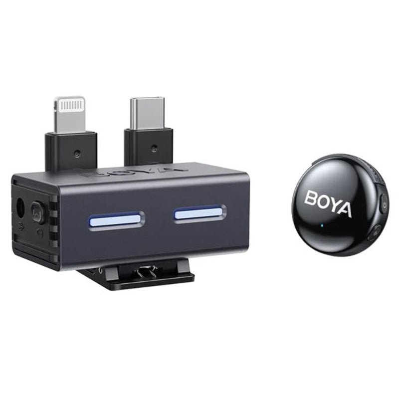 Boya BOYALINK 3-04 Button-Sized 2.4Ghz Wireless Microphone System for USB-C | Lightning & 3.5mm Devices