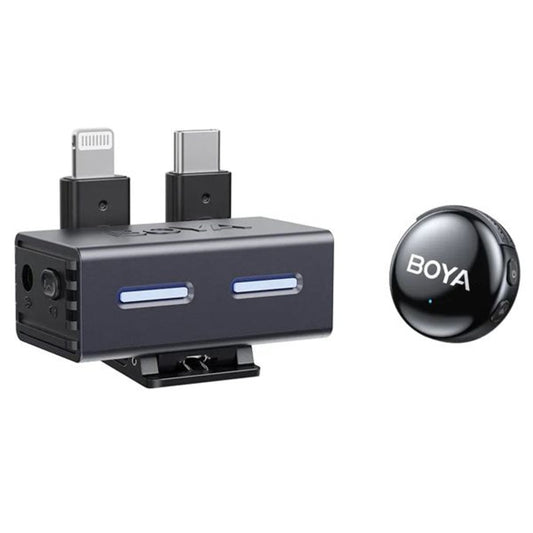 Boya BOYALINK 3-04 Button-Sized 2.4Ghz Wireless Microphone System for USB-C | Lightning & 3.5mm Devices