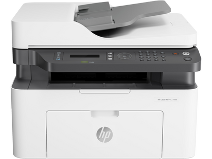 HP Laser MFP 137fnw All-in-One Printer – Print, Scan, Copy, Fax, 21 ppm, 1200×1200 dpi, 40-Sheet ADF, Wi-Fi, Ethernet, Mobile Printing (Black & White)