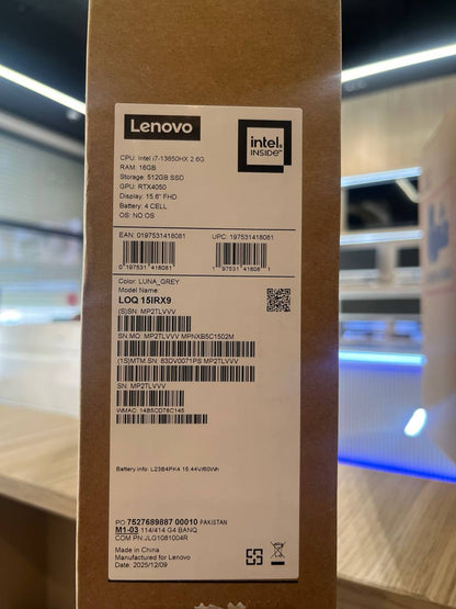 Lenovo LOQ 15IRX9 | (71PS) Intel Core i7-13650HX | RAM 16GB | SSD 512GB | RTX 4050 6GB | 15.6 Inch Inch FHD IPS 144Hz | Luna Grey