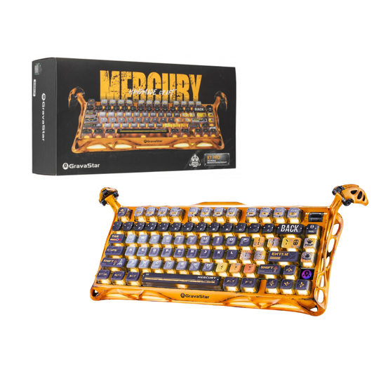 GravaStar Mercury K1 Pro Special Edition Gaming Keyboard | Battle-Worn Yellow