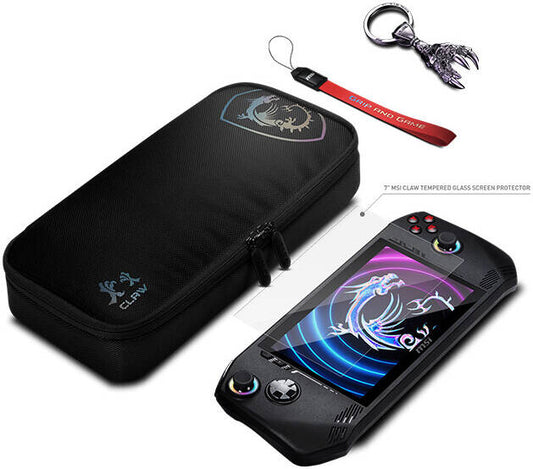 MSI Claw A1M Accessory Kit | Includes: Travel Case+MSI Claw Lanyard+MSI Claw Keychain+MSI Claw Screen Protector