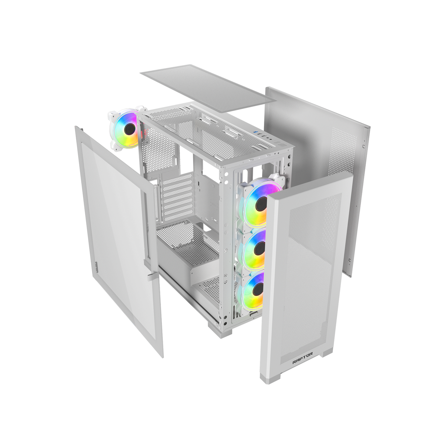 Raptor 290-XL ARCTIC HAWK RGB Mid Tower Case | White
