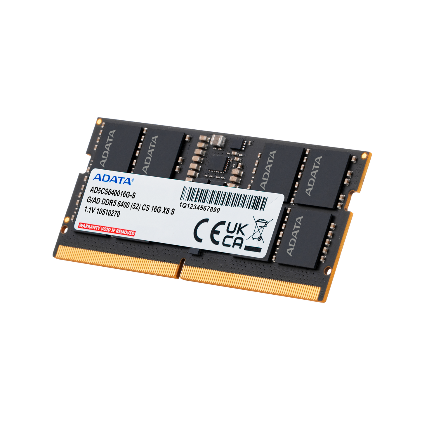ADATA DDR5 SO-DIMM Memory Module | 6400 MT/s | 1.1 V | Built-In PMIC & On-Die ECC | 16GB Laptop RAM