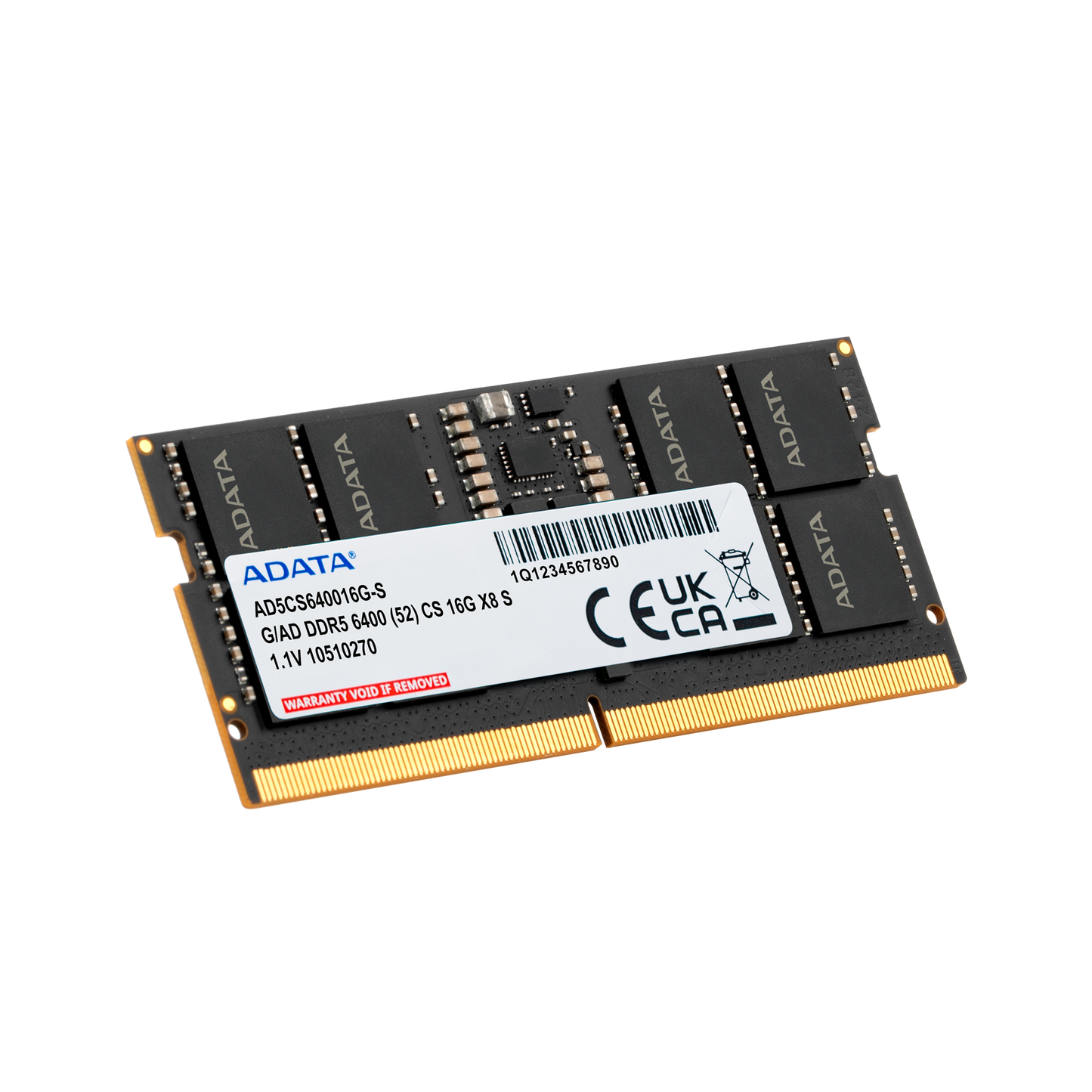 ADATA DDR5 SO-DIMM Memory Module | 6400 MT/s | 1.1 V | Built-In PMIC & On-Die ECC | 16GB Laptop RAM
