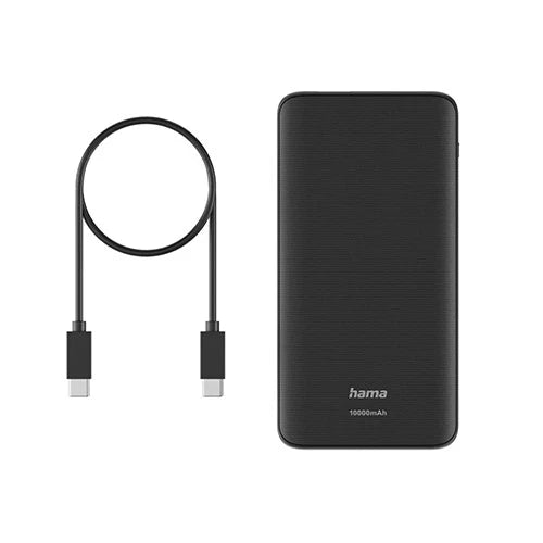 Hama PD10 10000 mAh Power Pack | Fast Charging Portable Power Bank with USB-C & USB-A Outputs | PD & Quick Charge Support | LED Indicator