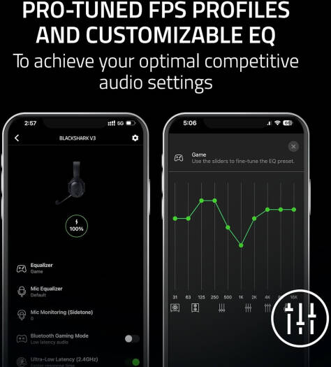 Razer BlackShark V3 Wireless Gaming Headset | TriForce 50mm Drivers | THX Spatial Audio | HyperClear Mic | 70H Battery | Lightweight Esports Design | Multi-Platform Compatible (PC/PS5/Xbox/Mobile)