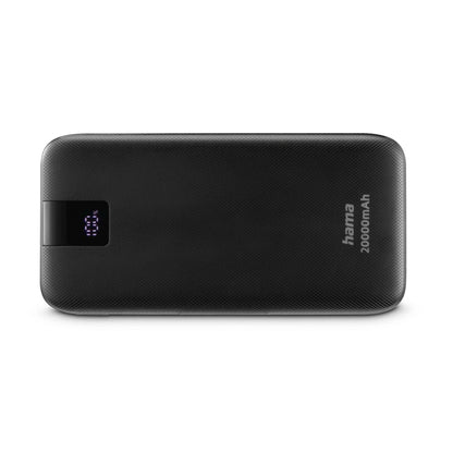 Hama PD-20 20000 mAh Power Pack | Fast Charging Portable Power Bank with 2× USB-C & USB-A Outputs | PD & Quick Charge Support | LED Display | Anthracite