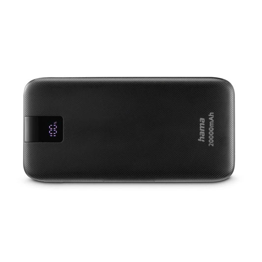 Hama PD-20 20000 mAh Power Pack | Fast Charging Portable Power Bank with 2× USB-C & USB-A Outputs | PD & Quick Charge Support | LED Display | Anthracite