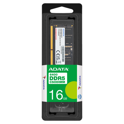 ADATA DDR5 SO-DIMM Memory Module | 6400 MT/s | 1.1 V | Built-In PMIC & On-Die ECC | 16GB Laptop RAM