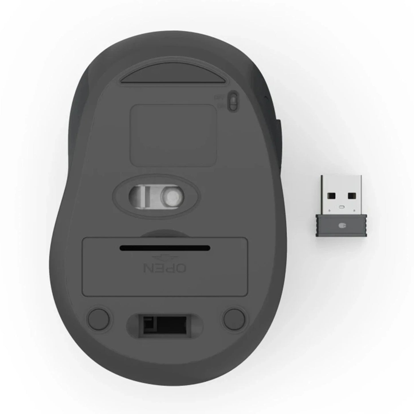 Hama WM-400 Wireless Ergonomic Mouse | 6-Button Optical Quiet Mouse with 2.4 GHz RF | Adjustable DPI | Stowable USB-A Receiver & Eco-Friendly Design