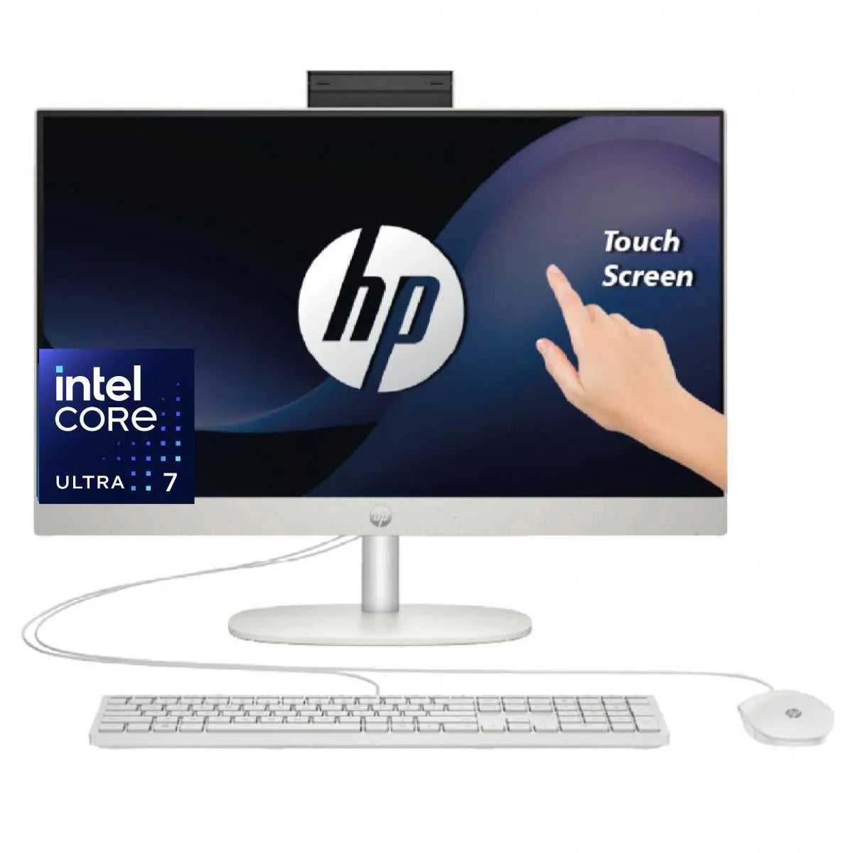 HP AIO 27-cr1004ne PC - 27" FHD 60Hz Touch Screen - Intel Core Ultra 7 155U - 16GB RAM - 512GB SSD - Shared - WIN 11 PRO K