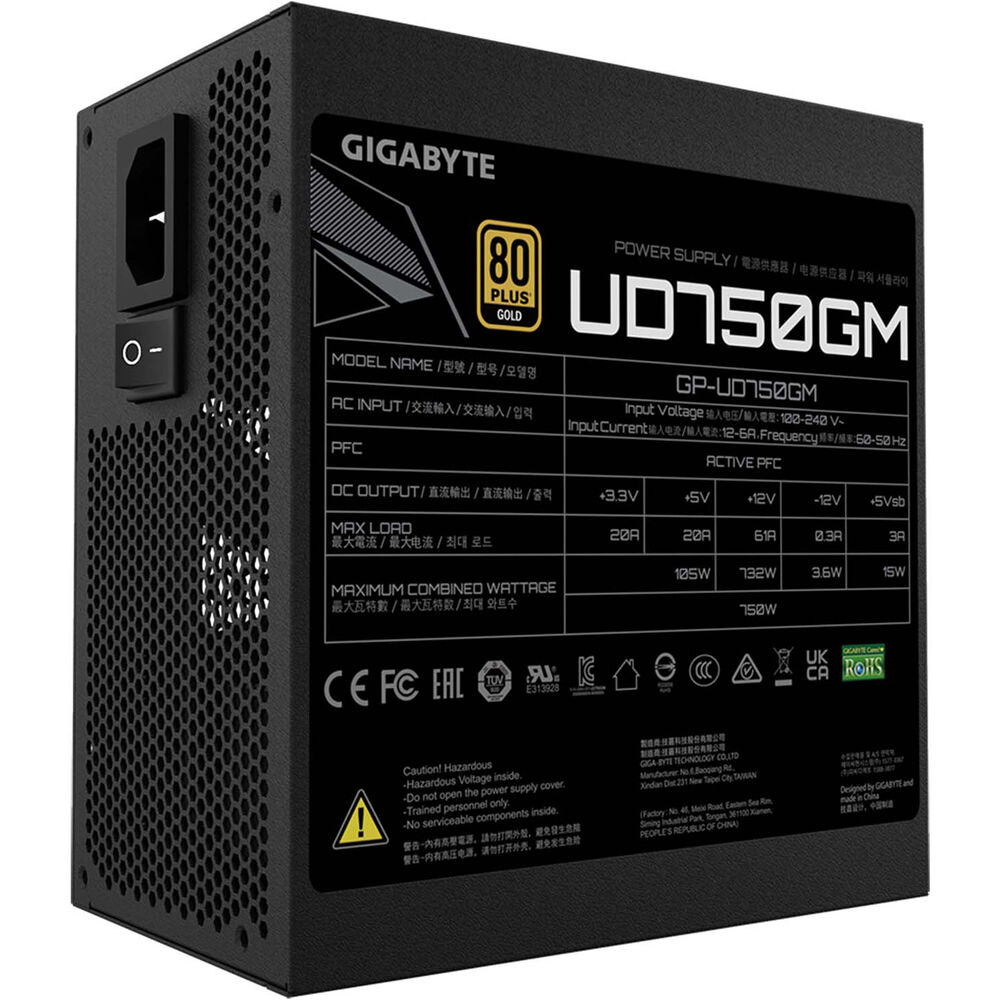 Gigabyte UD750GM 750W 80 PLUS Gold Modular ATX Power Supply