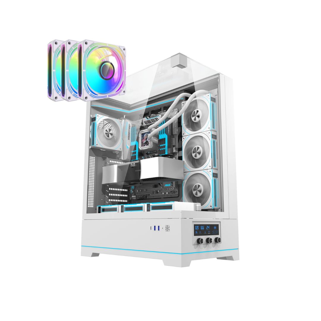 DarkFlash DY450L Pro Mid Tower Case | White