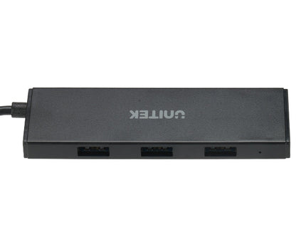 UNITEK USB 3.0 Hub | 4-Port USB-A Multi-Port Splitter with USB-C Power Input | LED Indicator | Compact Design | 5V/2A Charging Support