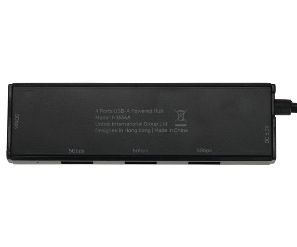 UNITEK USB 3.0 Hub | 4-Port USB-A Multi-Port Splitter with USB-C Power Input | LED Indicator | Compact Design | 5V/2A Charging Support