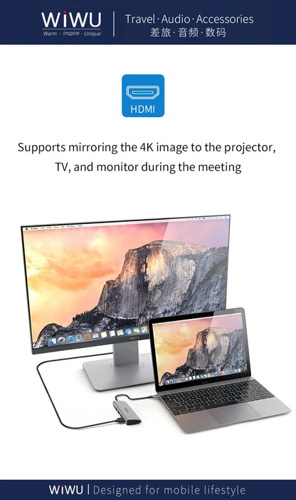 WIWU ALPHA 5 IN 1 USB-C HUB A531H | GRAY