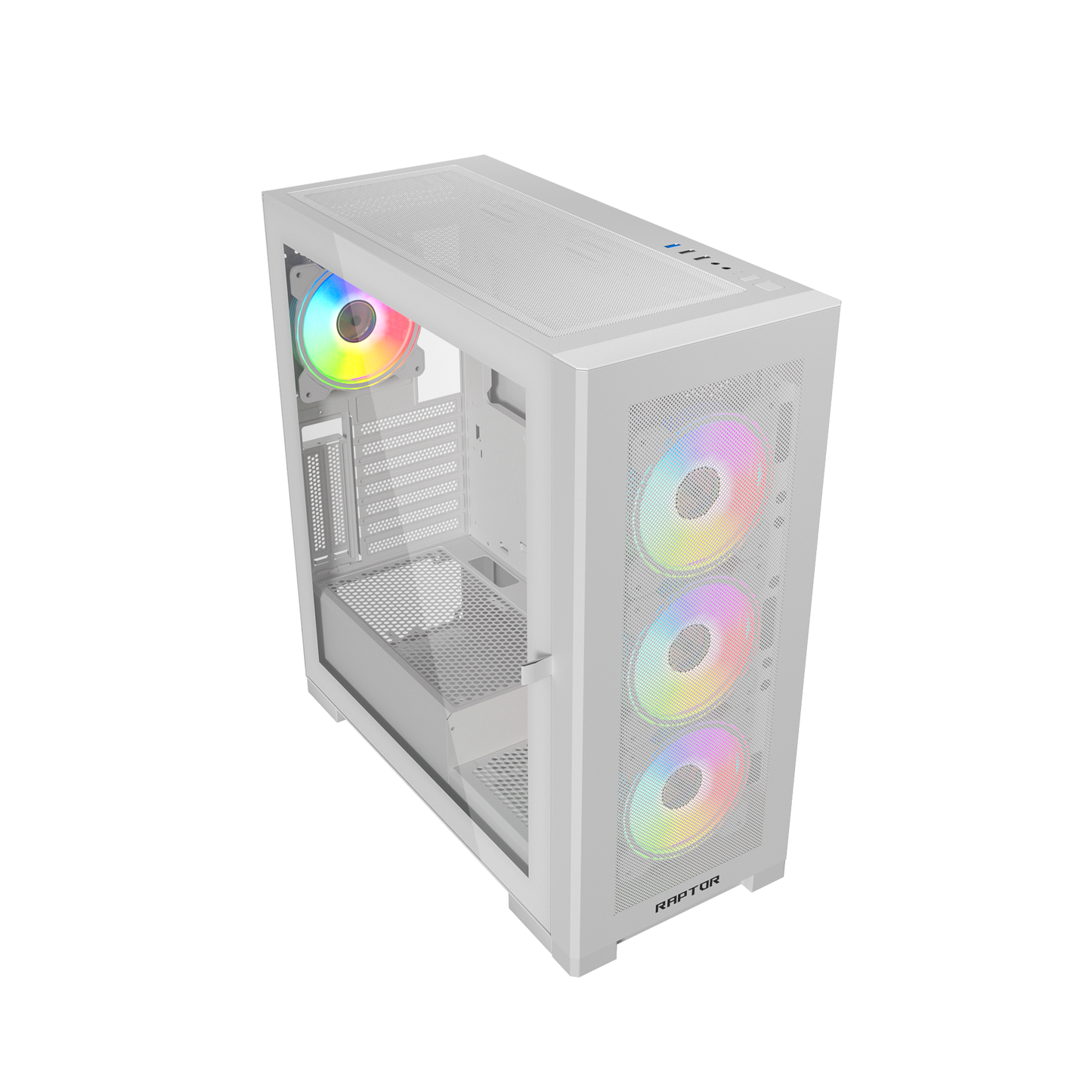 Raptor 290-XL ARCTIC HAWK RGB Mid Tower Case | White
