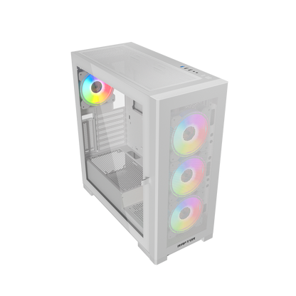 Raptor 290-XL ARCTIC HAWK RGB Mid Tower Case | White