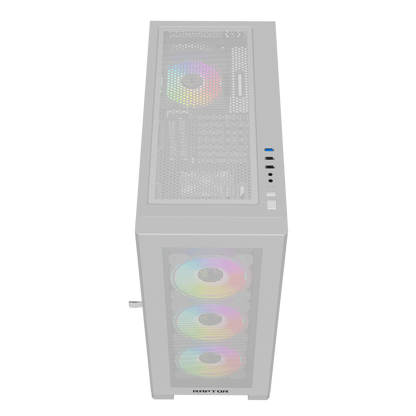 Raptor 290-XL ARCTIC HAWK RGB Mid Tower Case | White