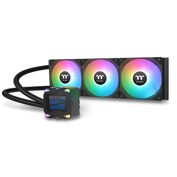 Thermaltake LA360-S ARGB Sync 360 mm AIO Liquid Cooler | 2.4″ Segment LCD | Gaming Water Block | 3× 120 mm ARGB Fans | Daisy-Chain Design