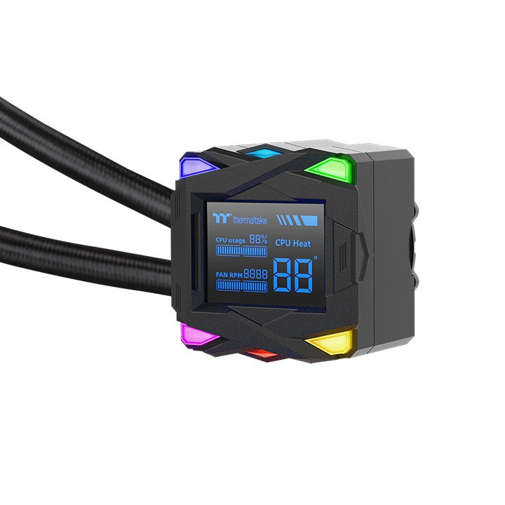 Thermaltake LA360-S ARGB Sync 360 mm AIO Liquid Cooler | 2.4″ Segment LCD | Gaming Water Block | 3× 120 mm ARGB Fans | Daisy-Chain Design