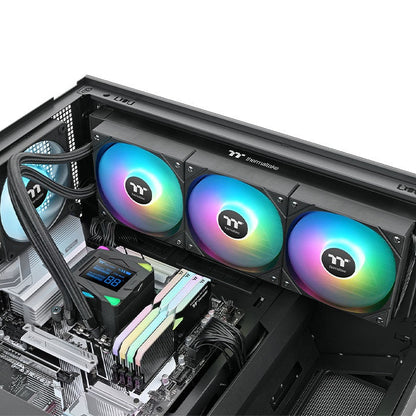 Thermaltake LA360-S ARGB Sync 360 mm AIO Liquid Cooler | 2.4″ Segment LCD | Gaming Water Block | 3× 120 mm ARGB Fans | Daisy-Chain Design