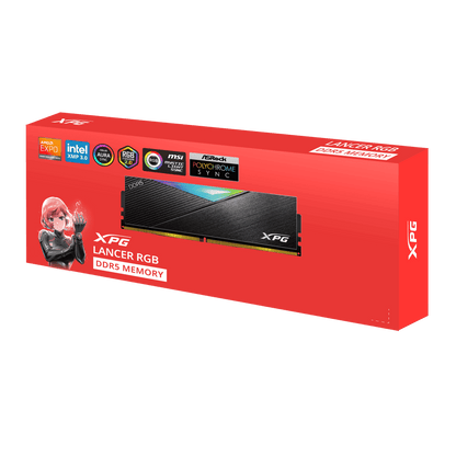XPG Lancer RGB DDR5 6400MHz 48GB (1 x 48GB) CL32 UDIMM 288-Pins Desktop SDRAM DDR5 Single Channel RAM