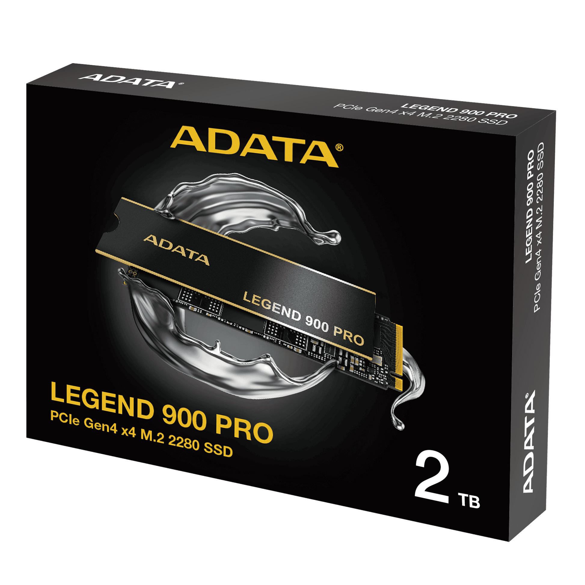 ADATA Legend 900 Pro 2 TB PCIe Gen4 x4 M.2 NVMe SSD – Up to 7,400 MB/s Read, 6,500 MB/s Write, NVMe 1.4, LDPC ECC, HMB, 1200 TBW