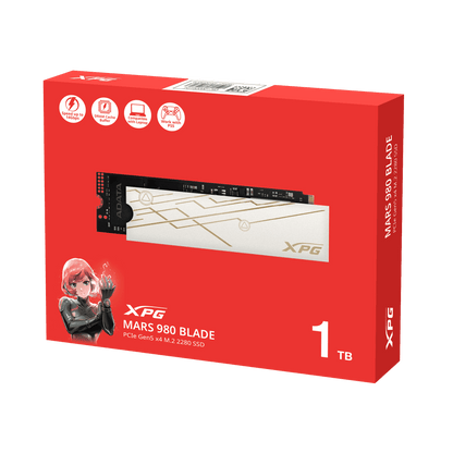 XPG MARS 980 BLADE 1TB Gen5 x4 NVMe SSD – Up to 14,000/13,000MB/s, DRAM Cache, 232-Layer 3D NAND, M.2 2280, NVMe 2.0