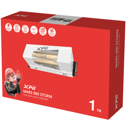 XPG MARS 980 STORM 1TB Gen5 PCIe M.2 SSD – Up to 14,000MB/s Read, Hybrid Liquid-Fan Cooling, DRAM Cache, 232-Layer 3D NAND