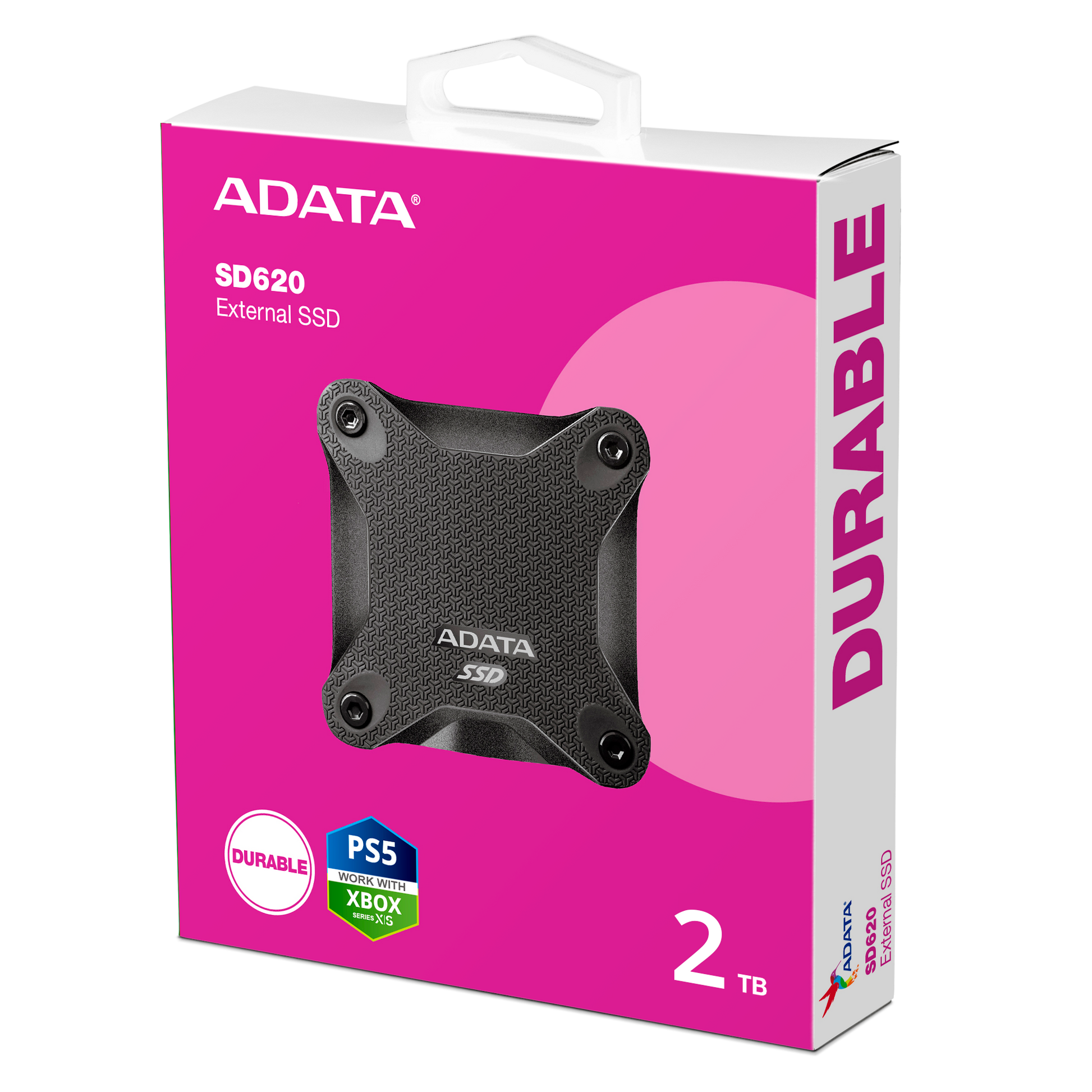 ADATA SD620 External SSD USB 3.2 Gen2 MIL-STD 1.22m Drop Rugged Design - 2TB