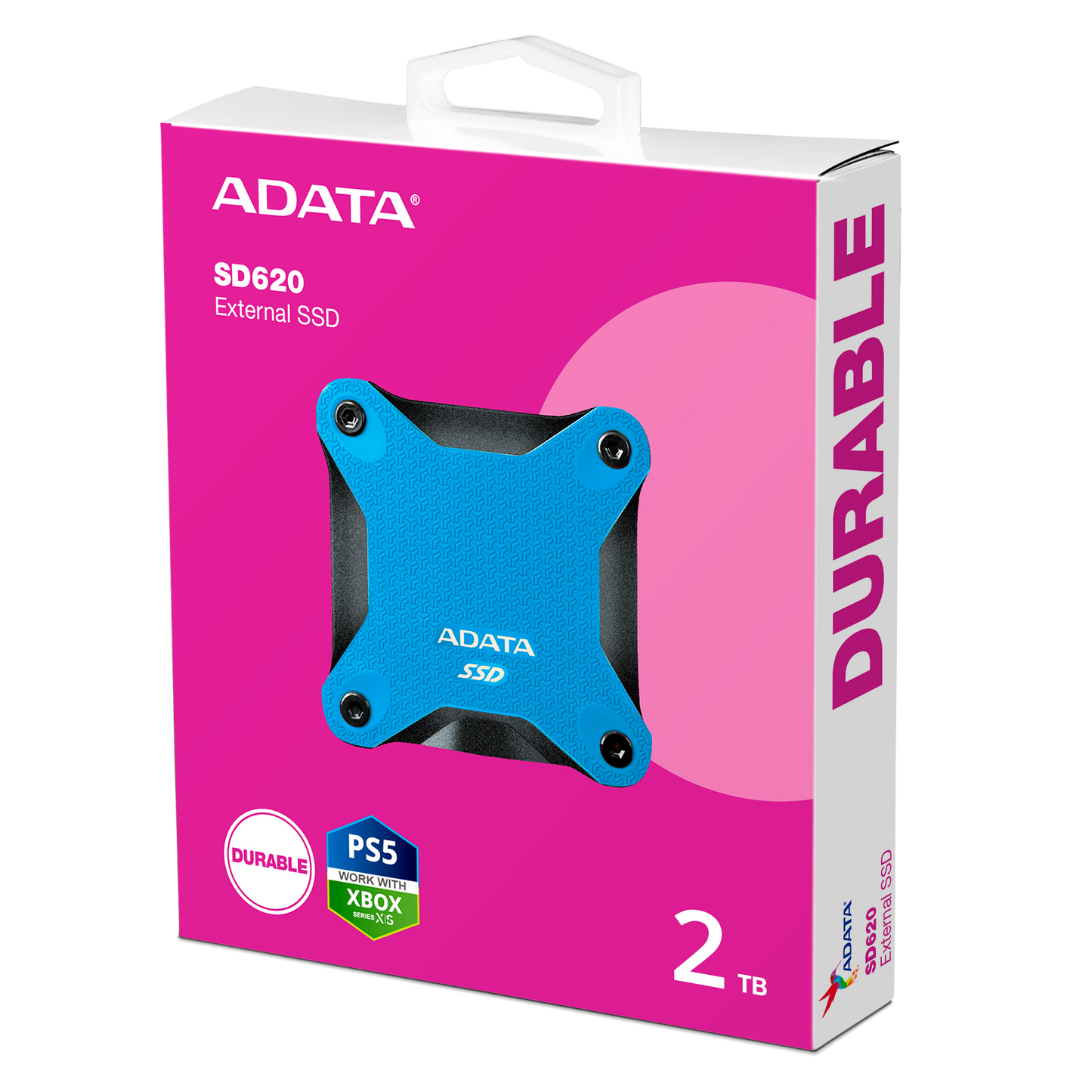 ADATA SD620 External SSD USB 3.2 Gen2 MIL-STD 1.22m Drop Rugged Design - 2TB