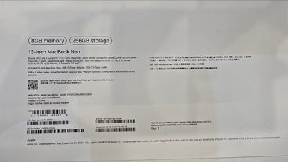 Apple MacBook Neo MHFA4ZP/A | A3404 | Apple A18 Pro (6 Cores) | GPU (5 Cores) | RAM 8GB | SSD 256GB | 13.0 Inch (2408 x 1506) IPS | Silver